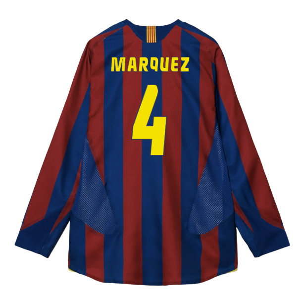 2005-2006 Barcelona T90 Reissue LS Home Shirt (Marquez 4)-PitchVibe Kits
